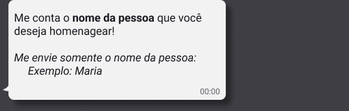 Original message requesting the person’s name, with Maria as an example.